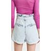 [BLANKNYC] Womens Pleated Denim Paper Bag Cuffed Shorts with Self Belt, Stylish & Designer Clothing(Time Zone)