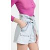 [BLANKNYC] Womens Pleated Denim Paper Bag Cuffed Shorts with Self Belt, Stylish & Designer Clothing(Time Zone)