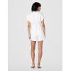 [BLANKNYC] Women’s White Denim Shorts Sleeve Romper With Patch Pockets, Stylish & Designer Clothing(Meditation)