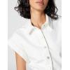 [BLANKNYC] Women’s White Denim Shorts Sleeve Romper With Patch Pockets, Stylish & Designer Clothing(Meditation)