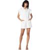 [BLANKNYC] Women’s White Denim Shorts Sleeve Romper With Patch Pockets, Stylish & Designer Clothing(Meditation)