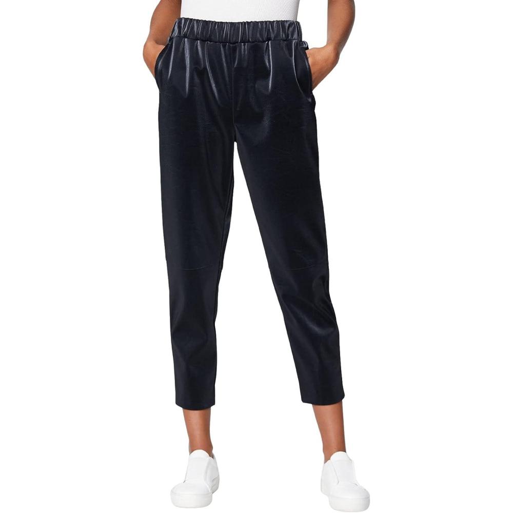image:imageBLANKNYC Womens Womens Elastic Waist Vegan Leather Pant with Welt Pockets Fashionable amp Stylish PantsSuper Freak
