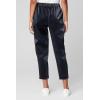 [BLANKNYC] Women’s Womens Elastic Waist Vegan Leather Pant with Welt Pockets, Fashionable & Stylish Pants(Super Freak)