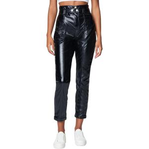 [BLANKNYC] Women’s Womens Vegan Leather Pant with Straps, Comfortable & Fitting, Casual Overalls(Other Worldly)