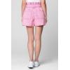 [BLANKNYC] Women’s Luxury Clothing Acid Wash Paper Bag Self-Belt Short, Fashionable & Stylish(Raspberry Sorbet)