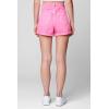 [BLANKNYC] Women’s Luxury Clothing High Rise Five Pockets Cuffed Mom Short, Fashionable & Comfortable(Pink Shadow)