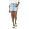 [BLANKNYC] Women’s Light Wash Overlap Fly Mom Shorts with Cut Off Finish, Stylish & Designer Clothing(We Out)