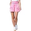 [BLANKNYC] Women’s Luxury Clothing Acid Wash Paper Bag Self-Belt Short, Fashionable & Stylish(Raspberry Sorbet)