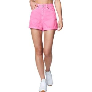 [BLANKNYC] Women’s Luxury Clothing High Rise Five Pockets Cuffed Mom Short, Fashionable & Comfortable(Pink Shadow)