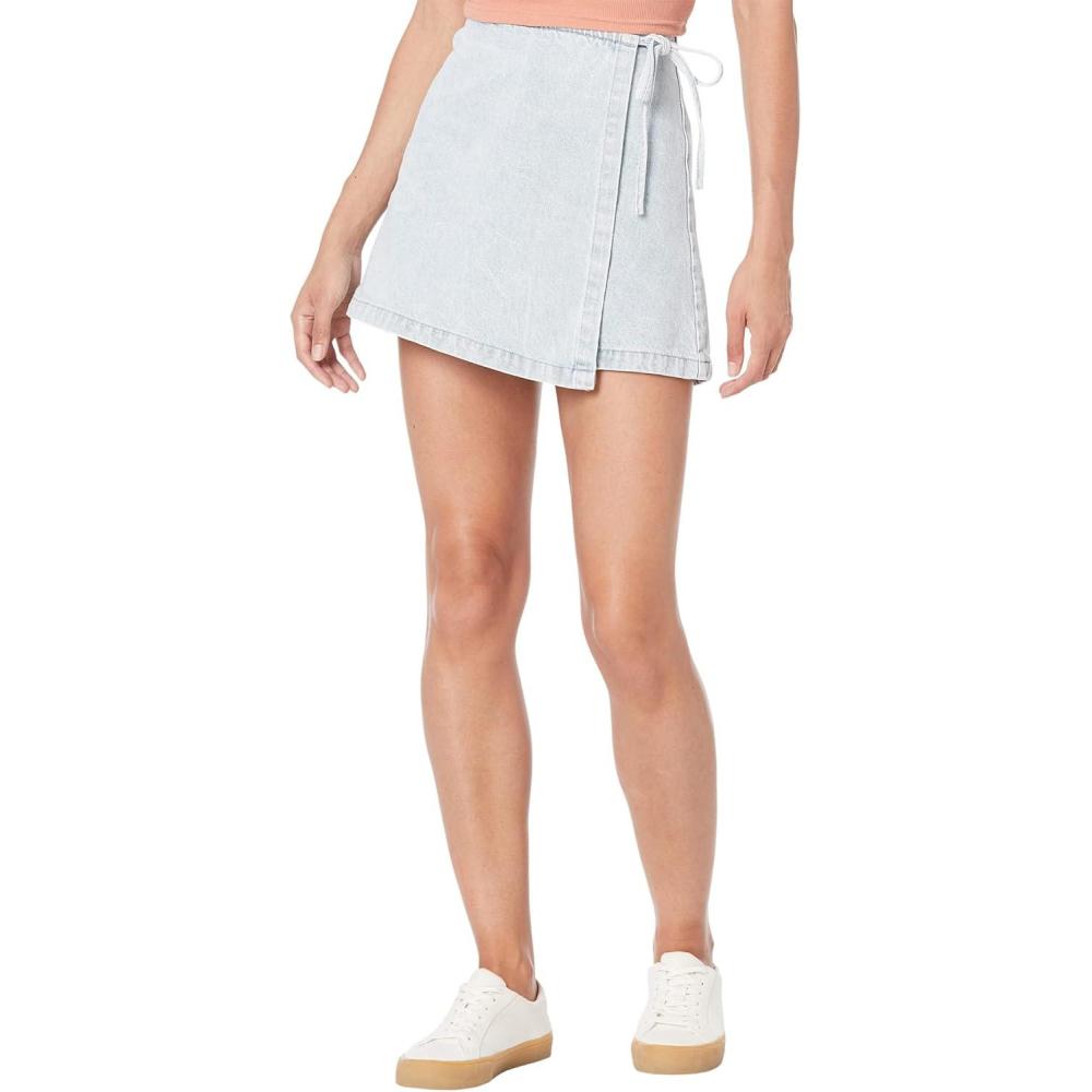 image:imageBLANKNYC Womens Lightwash Denim Tie Front Skort Stylish Comfortable amp Designer ClothingDont You Know