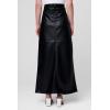 [BLANKNYC] Women’s Luxury Clothing Vegan Leather Maxi Skirt with Front Slit Detail, Comfortable & Stylish(Night Talk)