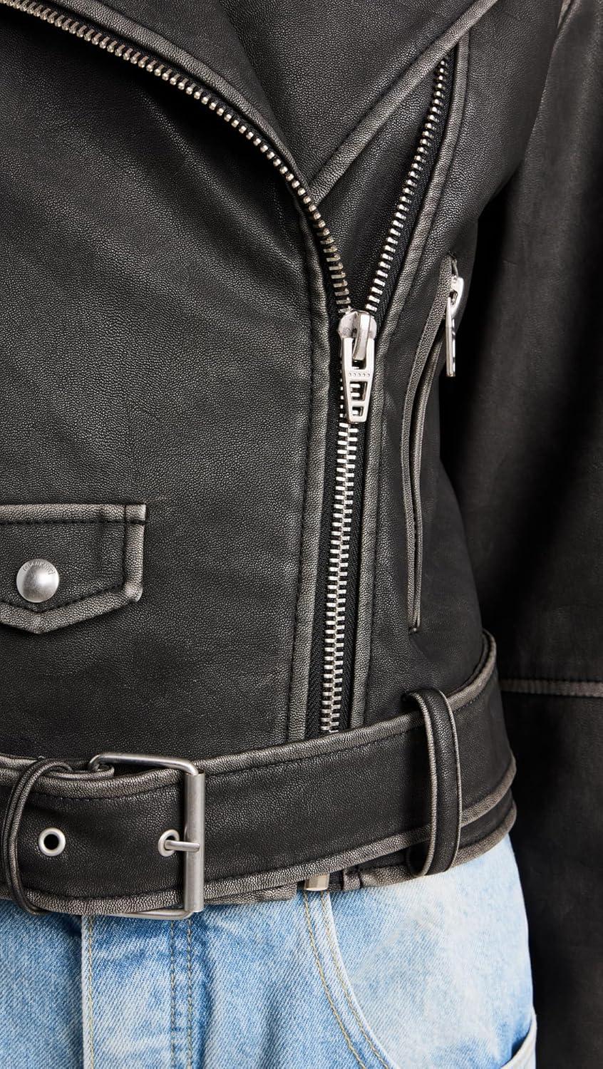 image:imageBLANKNYC Womens Vegan Leather Moto Jacket with BeltAlist