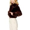 [BLANKNYC] Women’s Luxury Clothing Faux Fur Cropped Bomber Jacket, Comfortable & Stylish Coat(Self Care)