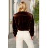 [BLANKNYC] Women’s Luxury Clothing Faux Fur Cropped Bomber Jacket, Comfortable & Stylish Coat(Self Care)