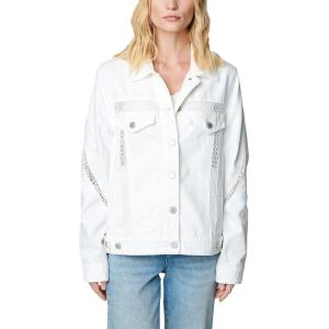 [BLANKNYC] Women’s Luxury Clothing Oversized Denim Jacket With Chrochet Trim Inserts, Comfortable & Stylish(Infinite Road)