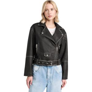 [BLANKNYC] Women’s Vegan Leather Moto Jacket with Belt(A-list)