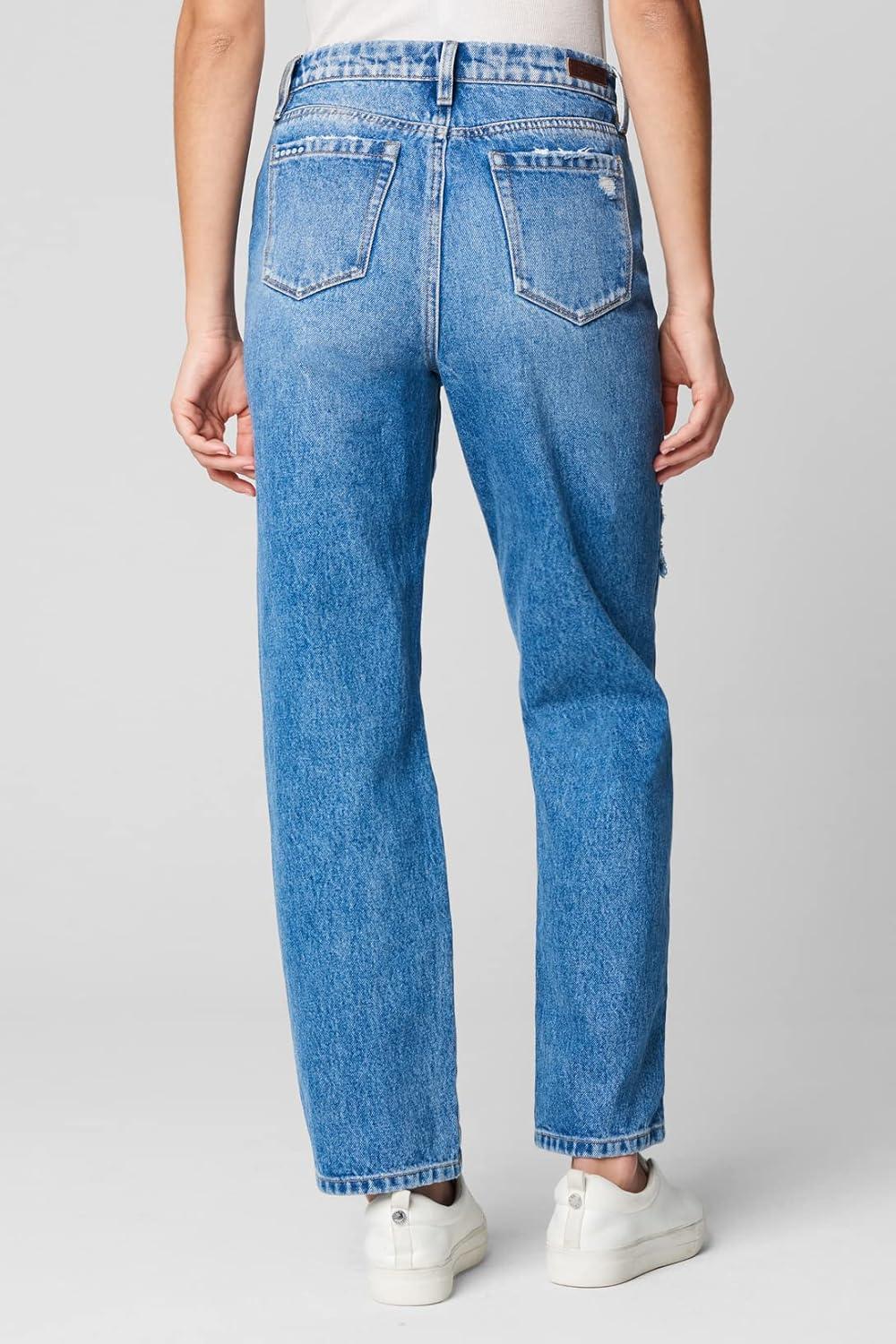 image:imageBLANKNYC Womens Relaxed High Rise Straight Leg Rip Loose Fit Jeans Comfortable Pants amp Designer ClothingCruise Control