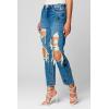 [BLANKNYC] Women’s Girlfriend Crop Denim Jean with Destruction, Comfortable & Stylish Pants(Good Vibrations)
