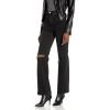[BLANKNYC] Women’s Luxury Clothing Wide Leg Five Pockets Longer Inseam Jeans with Rips at Knee, Comfortable & Stylish Pants(Justified)