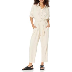 [BLANKNYC] Women’s Luxury Clothing Linen Jumpsuit With Self Belt, Comfortable & Stylish Pant(Sand Bath)