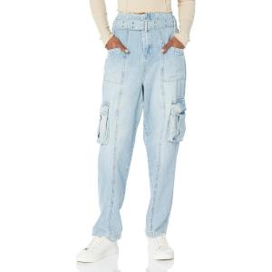 [BLANKNYC] Women’s Luxury Clothing Self Belted Cargo Denim Jeans, Comfortable & Stylish Pants(Steal the Show)
