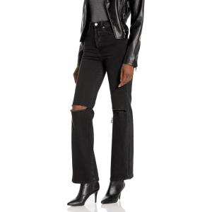 [BLANKNYC] Women’s Luxury Clothing Wide Leg Five Pockets Longer Inseam Jeans with Rips at Knee, Comfortable & Stylish Pants(Justified)