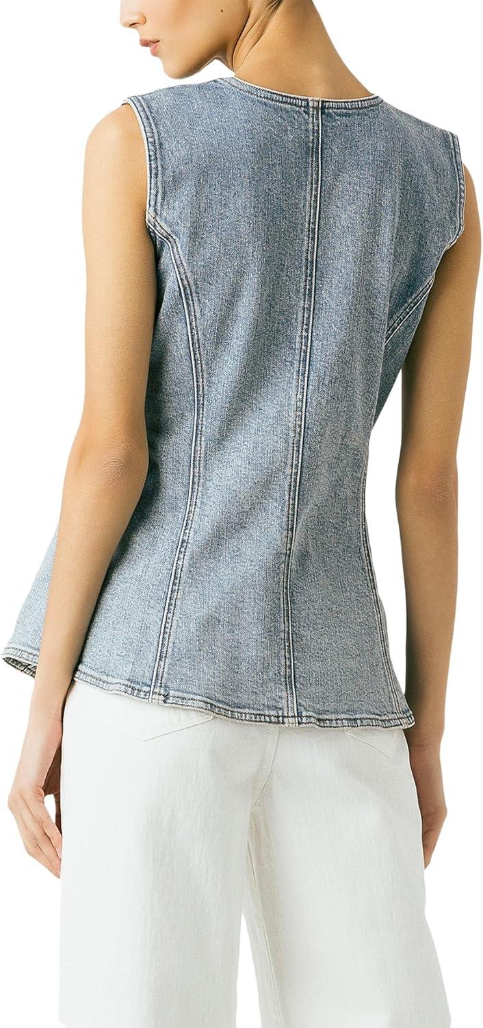 image:imageBLANKNYC Womens Summer Vibes Denim VestBlue