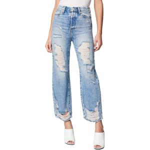 [BLANKNYC] Women’s Ripped High Rise Straight Leg Denim Jean, Comfortable Pants & Designer Clothing(Tied Up)