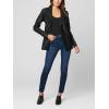 [BLANKNYC] Women’s Luxury Clothing Double Breasted Vegan Leather Blazzer, Comfortable & Stylish Long Coat(Carbon)