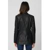 [BLANKNYC] Women’s Luxury Clothing Double Breasted Vegan Leather Blazzer, Comfortable & Stylish Long Coat(Carbon)
