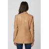 [BLANKNYC] Women’s Luxury Clothing Double Breasted Vegan Leather Blazzer, Comfortable & Stylish Long Coat(Murky Waters)