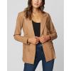 [BLANKNYC] Women’s Luxury Clothing Double Breasted Vegan Leather Blazzer, Comfortable & Stylish Long Coat(Murky Waters)
