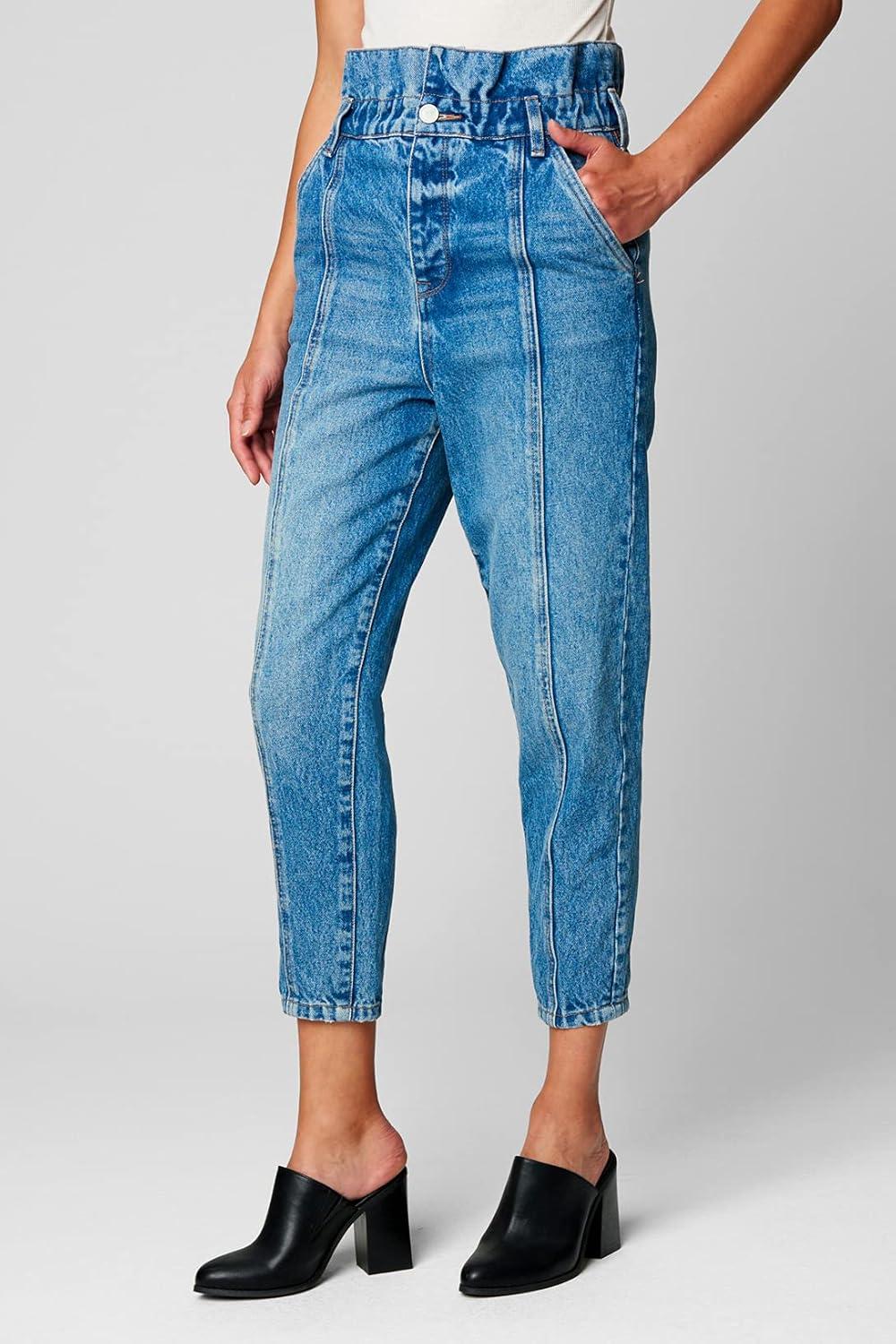 image:imageBLANKNYC Womens Paperbag Denim Elastic Waistband Jean Comfortable amp Stylish PantsDont Cross Me