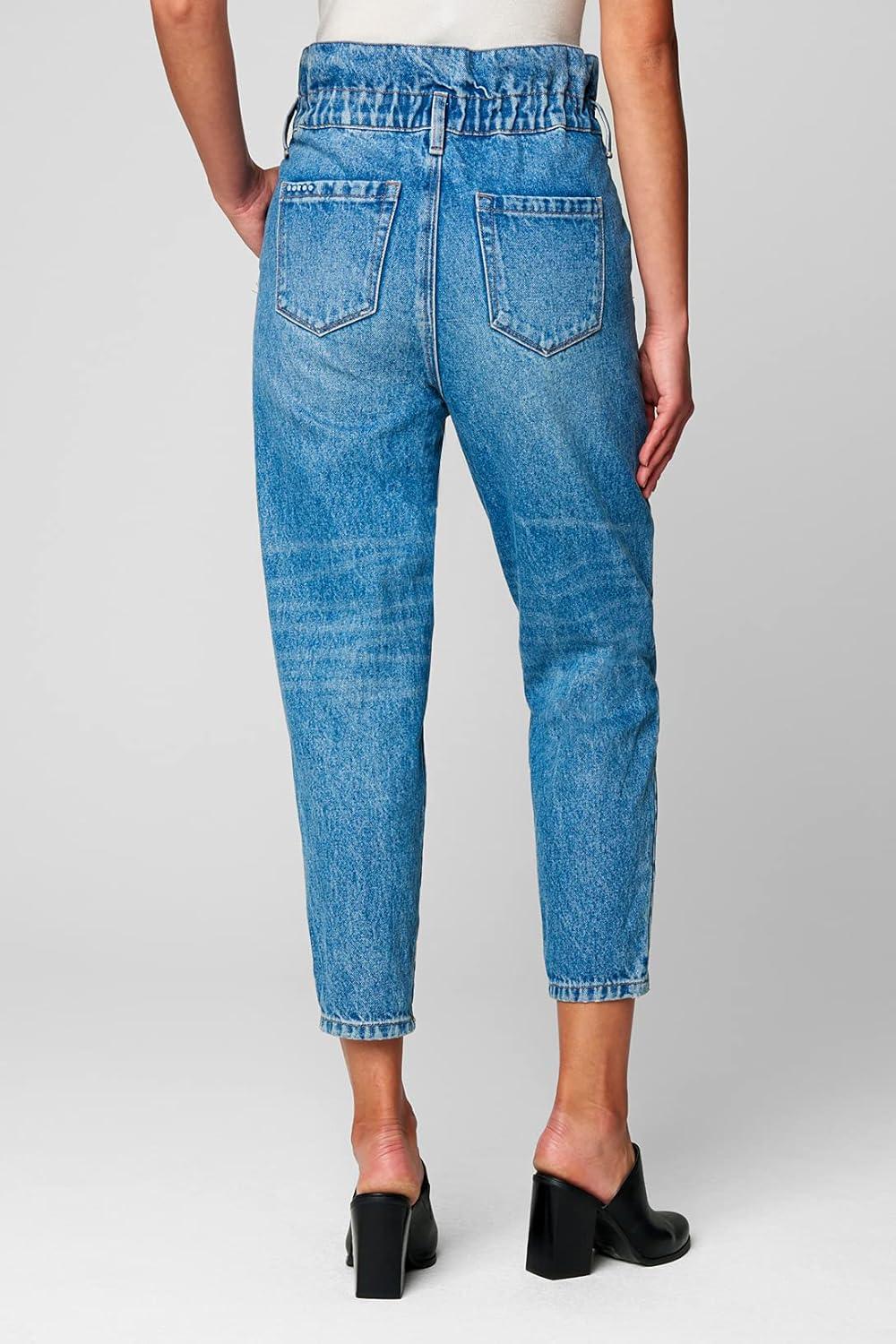 image:imageBLANKNYC Womens Paperbag Denim Elastic Waistband Jean Comfortable amp Stylish PantsDont Cross Me
