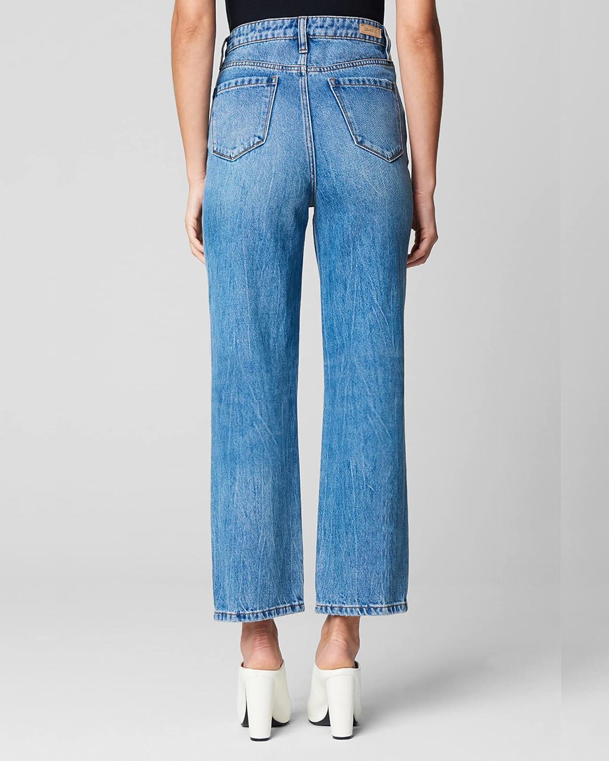 image:imageBLANKNYC Womens Sustainable High Rise Straight Leg Ripped Jeans Stylish amp Comfortable PantsWildflower