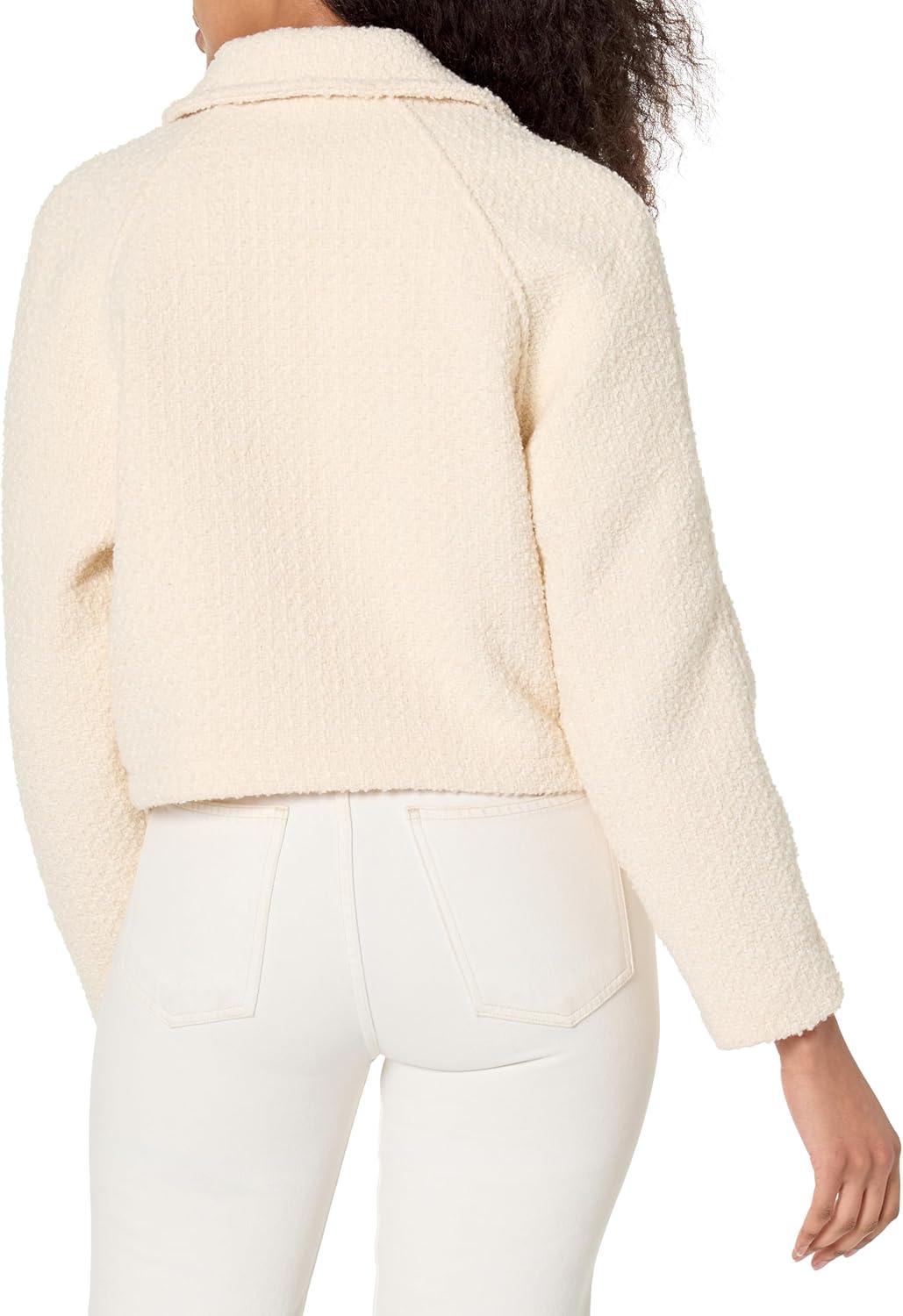 image:imageBLANKNYC Womens Womens Tweed Cropped JacketWhite Chocolate