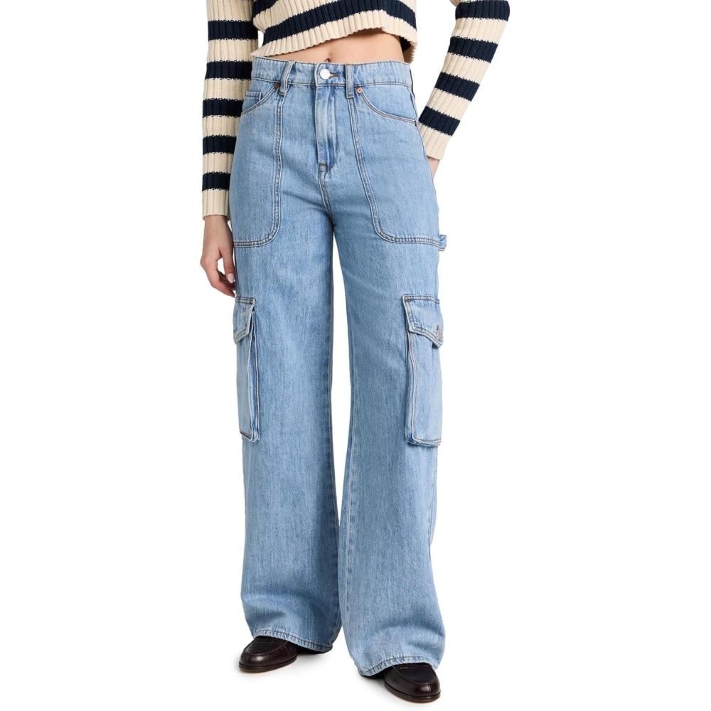 image:imageBLANKNYC Womens The Franklin Fit Cargo Carpenter Denim PantsAll Heart