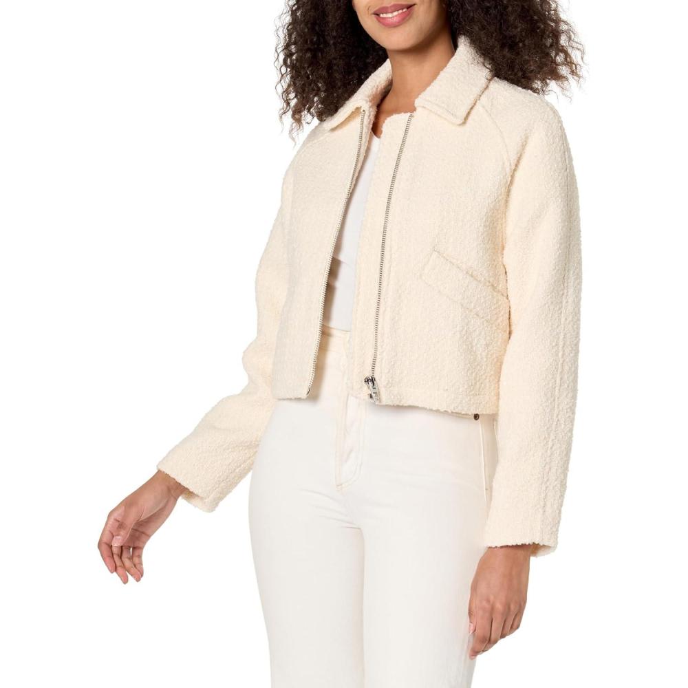 image:imageBLANKNYC Womens Womens Tweed Cropped JacketWhite Chocolate