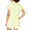 [BLANKNYC] Women’s Luxury Clothing Short Sleeve Collared Romper With Pockets, Comfortable & Stylish(After Glow)