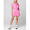 [BLANKNYC] Women’s Luxury Clothing Short Sleeve Collared Romper With Pockets, Comfortable & Stylish(Pink Shadow)