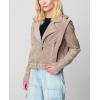 [BLANKNYC] Womens Luxury Clothing Suede Moto Jacket, Comfortable & Stylish Coat(Chance of Rain)