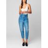 [BLANKNYC] Womens Paperbag Denim Elastic Waistband Jean, Comfortable & Stylish Pants(Don’t Cross Me)