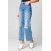 [BLANKNYC] Women’s Sustainable High Rise Straight Leg Ripped Jeans, Stylish & Comfortable Pants(Wildflower)