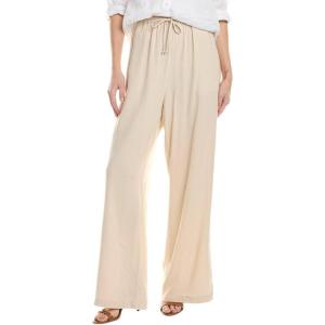 [BLANKNYC] Womens Luxury Clothing Wide Leg Linen Drawstring Pant, Comfortable & Stylish(Sand Bath)