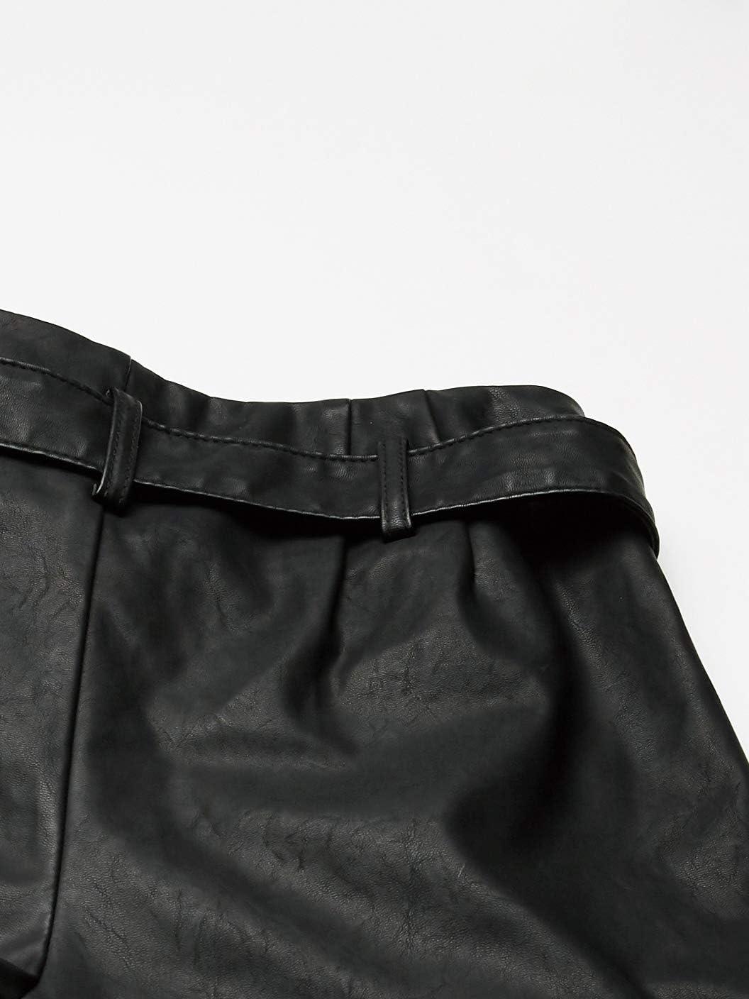 image:imageBLANKNYC Womens Luxury Clothing Black Vegan Leather High Rise Short with DRing Belt Comfortable amp StylishSinister