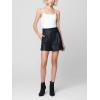 [BLANKNYC] Womens Luxury Clothing Black Vegan Leather High Rise Short with D-Ring Belt, Comfortable & Stylish(Sinister)