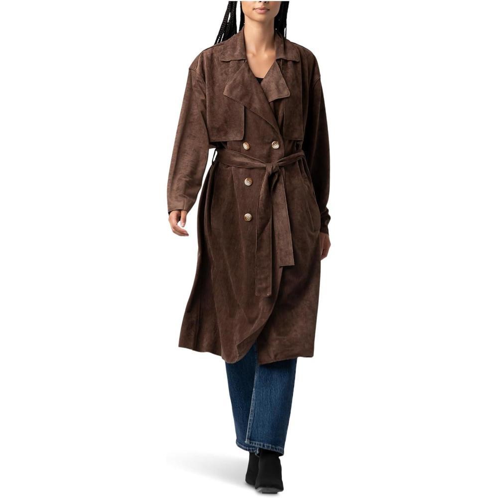 image:imageBLANKNYC Womens Down to Earth Faux Suede Trench CoatDown to Earth