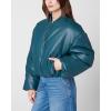 [BLANKNYC] Women’s Vegan Leather Cropped Bomber(Lime Light)