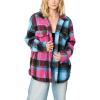 [BLANKNYC] Women’s Plaid Faux Sherpa Shirt Jacket With Pockets(Beyond the Mood)