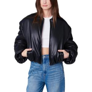 [BLANKNYC] Women’s Vegan Leather Cropped Bomber(Bold Blend)